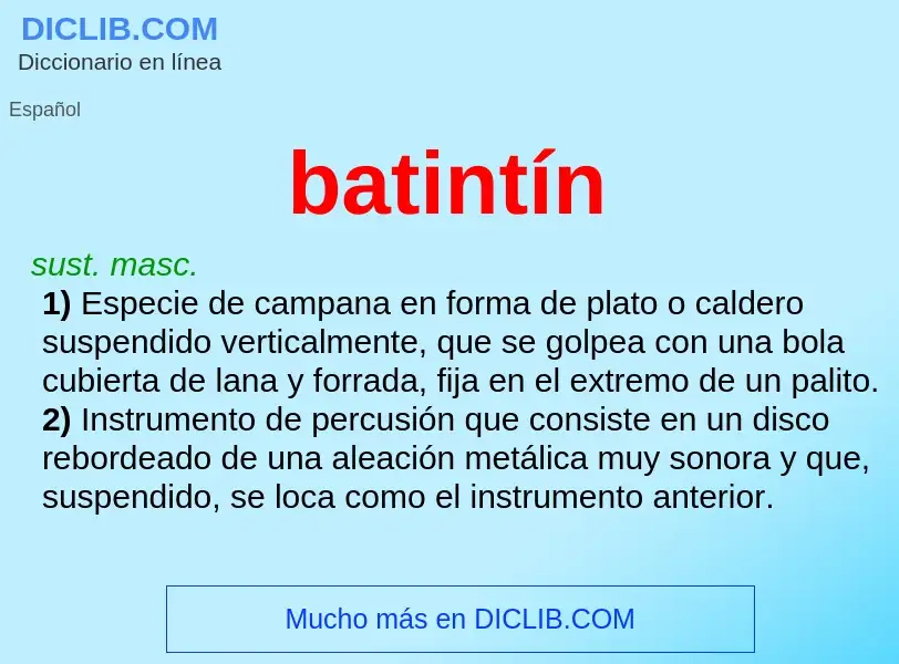 ¿Qué es batintín? - significado y definición