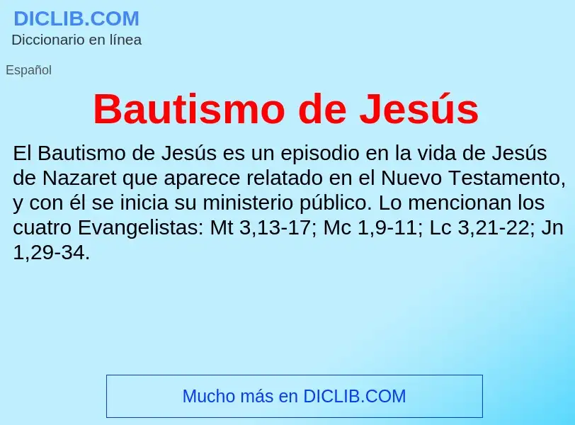 Что такое Bautismo de Jesús - определение