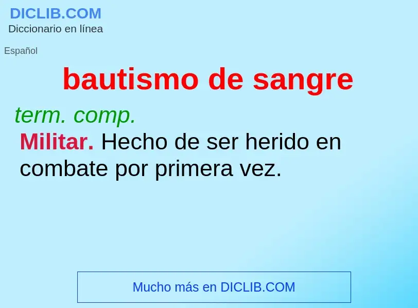 ¿Qué es bautismo de sangre? - significado y definición