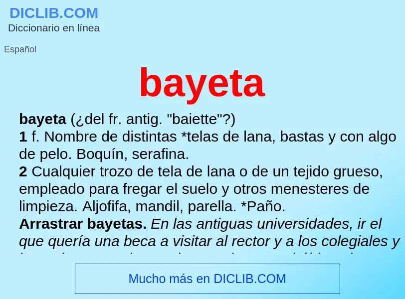 Wat is bayeta - definition