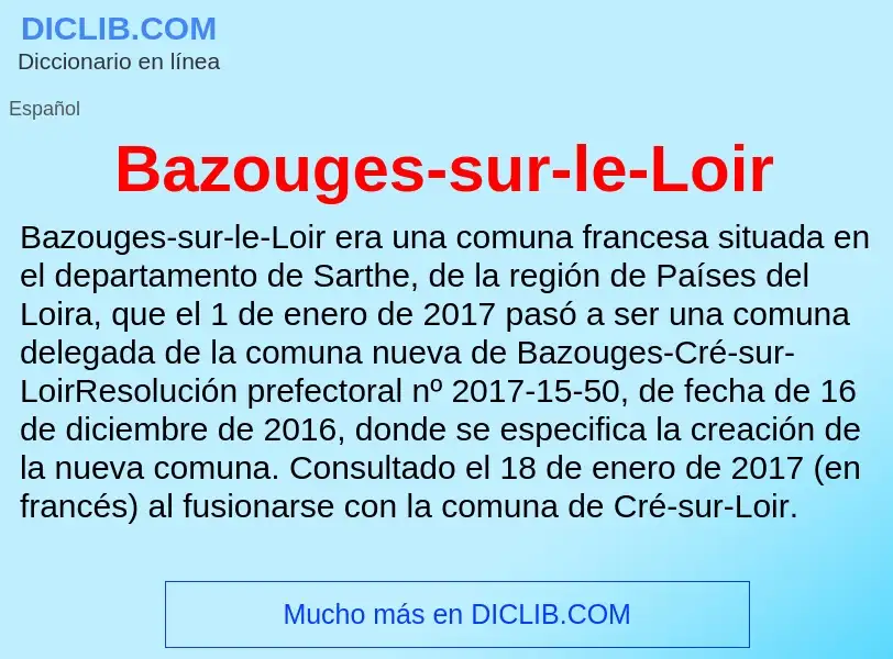 What is Bazouges-sur-le-Loir - definition