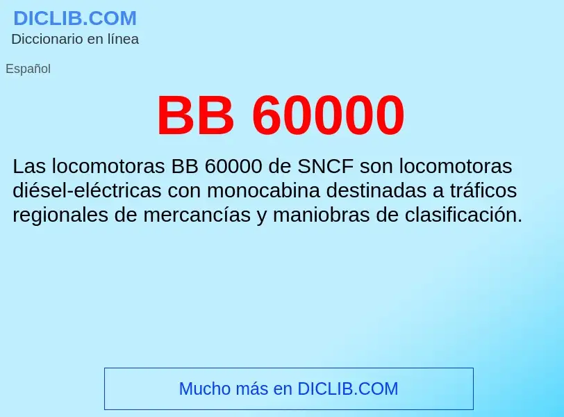 What is BB 60000 - definition