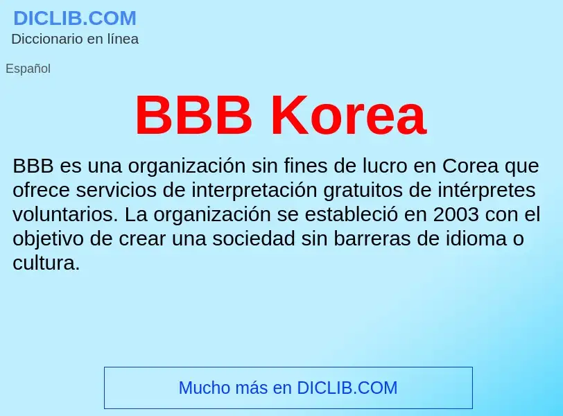 Qu'est-ce que BBB Korea - définition