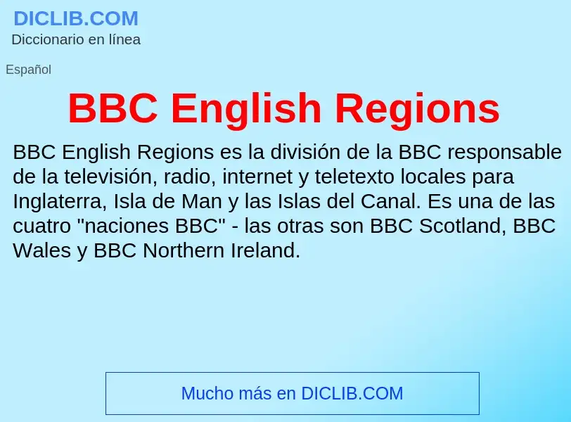 What is BBC English Regions - definition