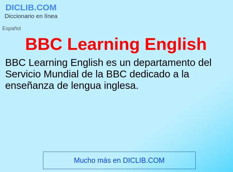 Τι είναι BBC Learning English - ορισμός