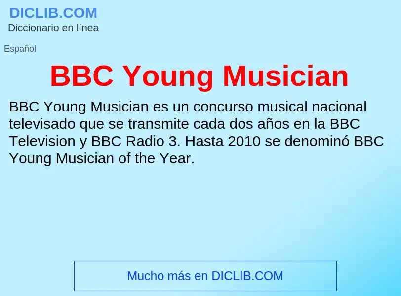 What is BBC Young Musician - definition