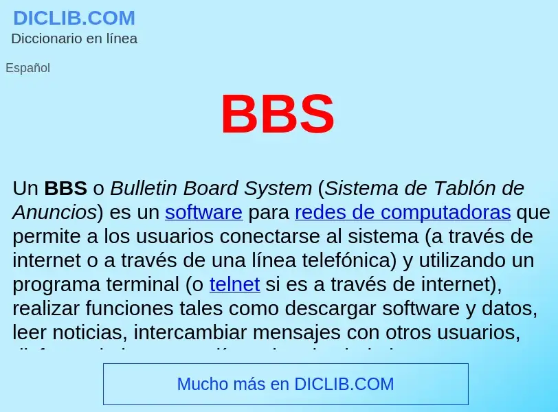 ¿Qué es BBS ? - significado y definición