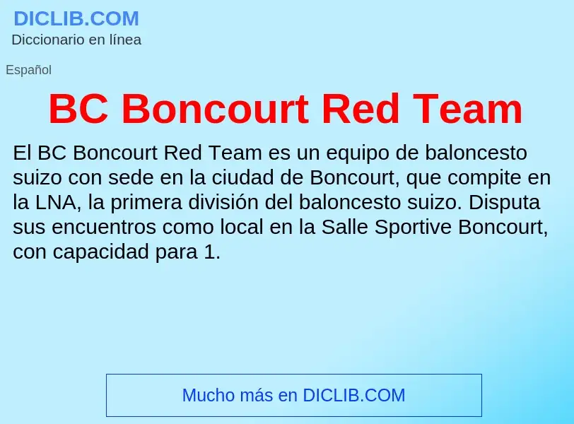 What is BC Boncourt Red Team - definition