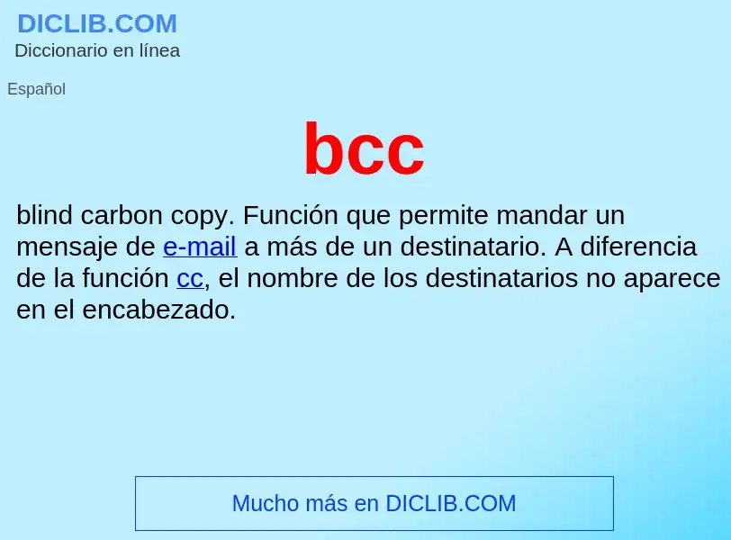 Wat is bcc - definition