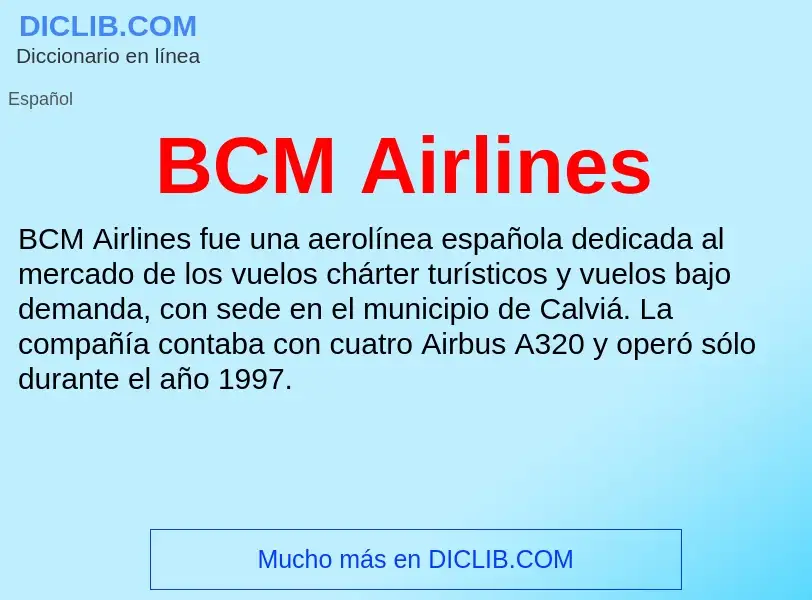 What is BCM Airlines - definition