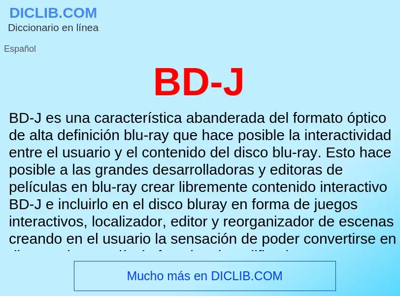 What is BD-J - definition