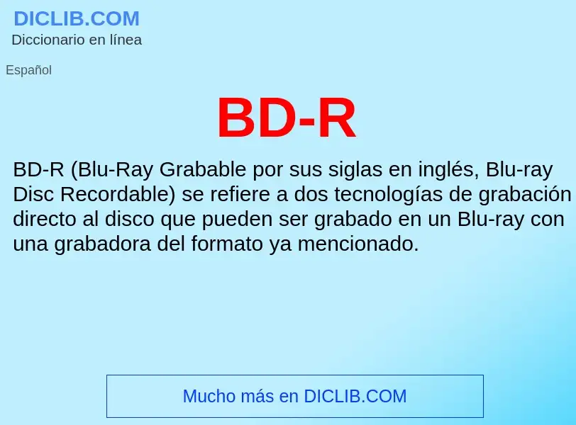 What is BD-R - definition