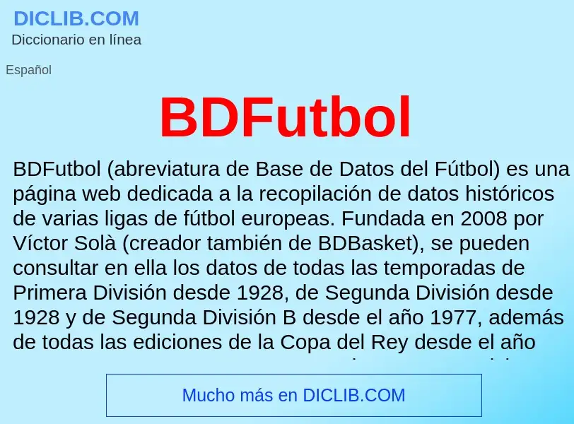 What is BDFutbol - definition