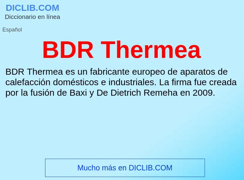 Τι είναι BDR Thermea - ορισμός