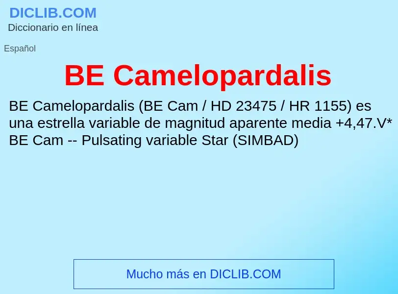 What is BE Camelopardalis - definition