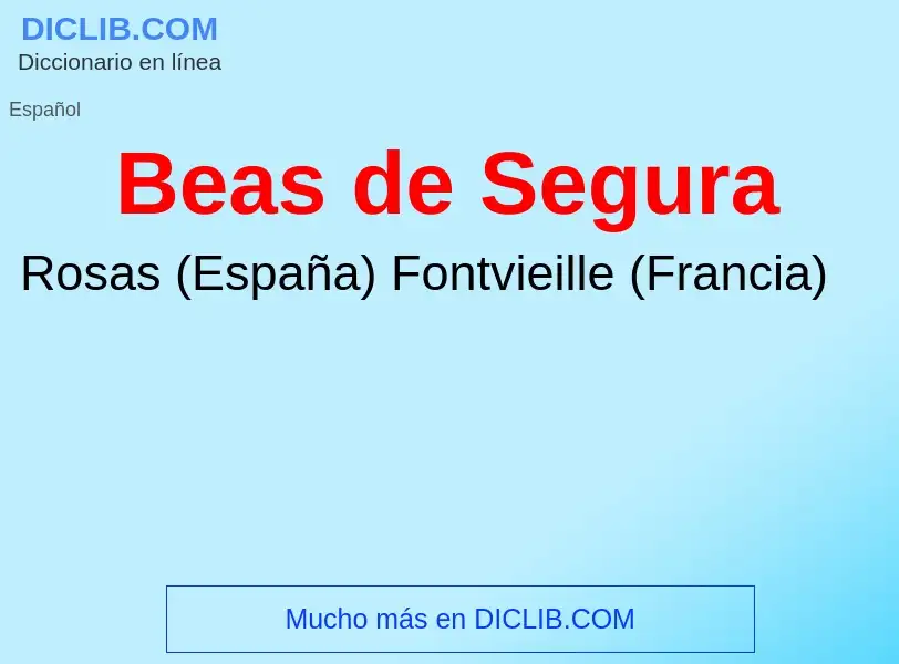 What is Beas de Segura - meaning and definition