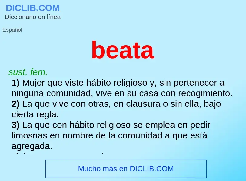 O que é beata - definição, significado, conceito