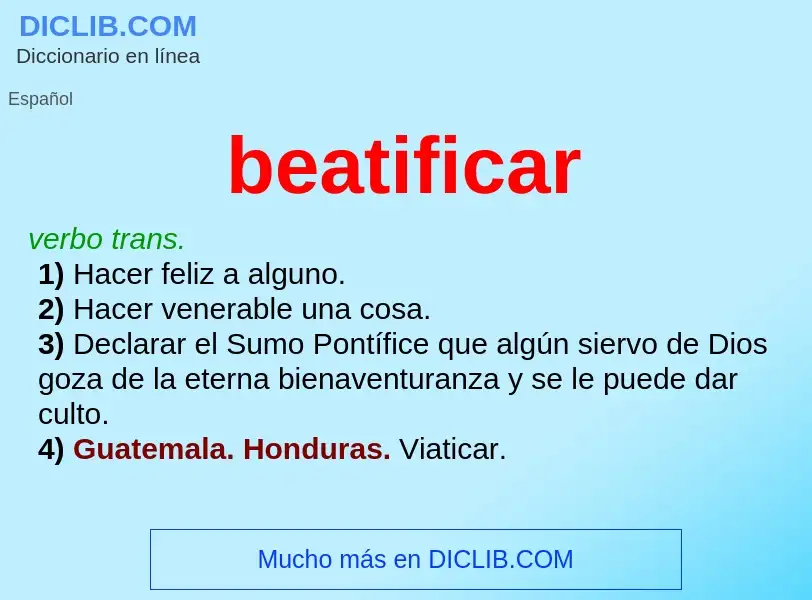 What is beatificar - definition