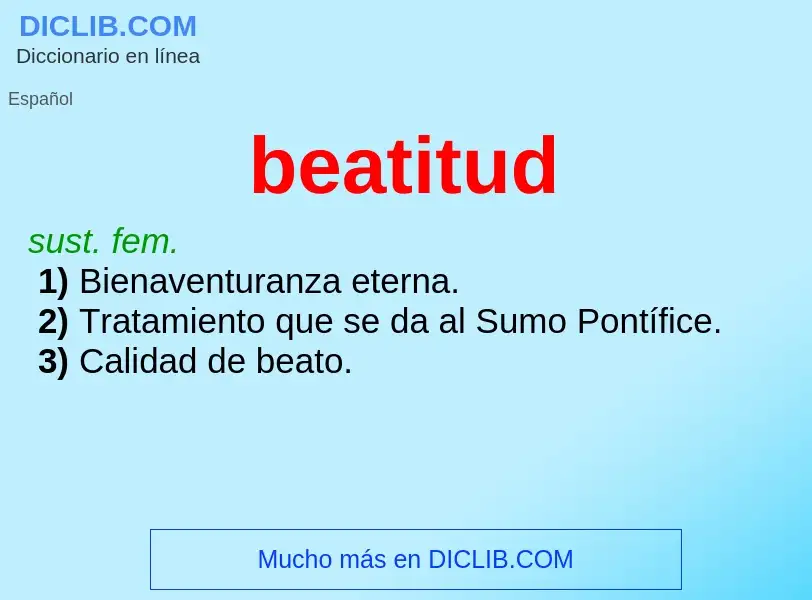 Что такое beatitud - определение