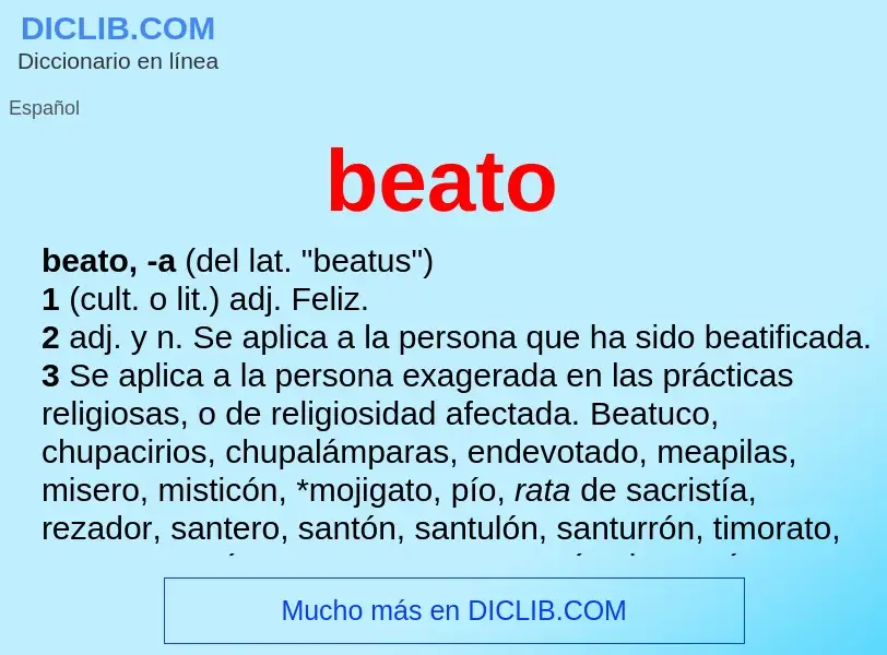 O que é beato - definição, significado, conceito