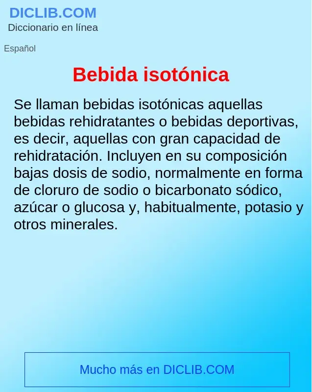 What is Bebida isotónica - definition