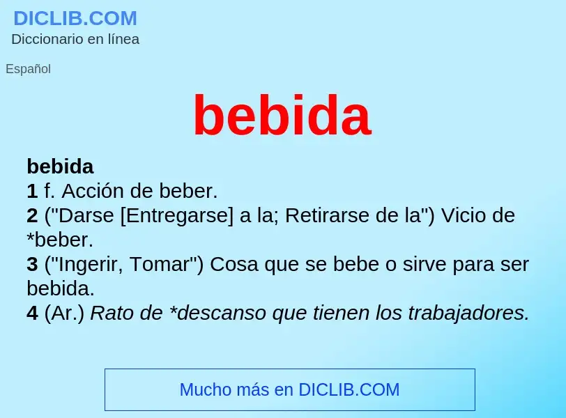 ¿Qué es bebida? - significado y definición