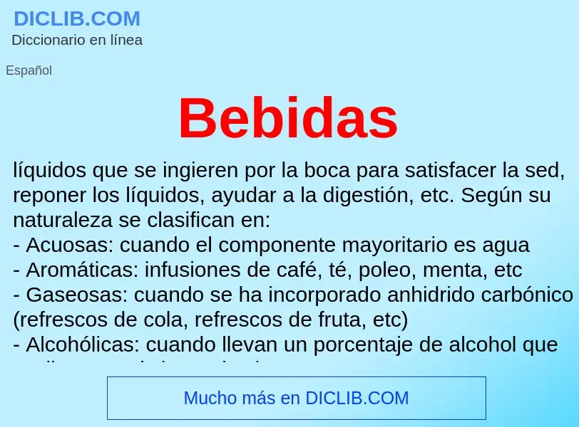 O que é Bebidas - definição, significado, conceito