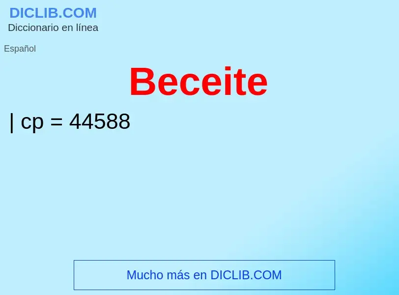 ¿Qué es Beceite? - significado y definición