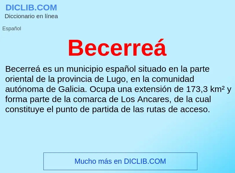 ¿Qué es Becerreá? - significado y definición