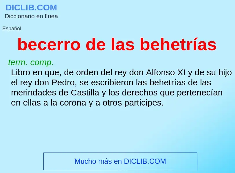 What is becerro de las behetrías - definition