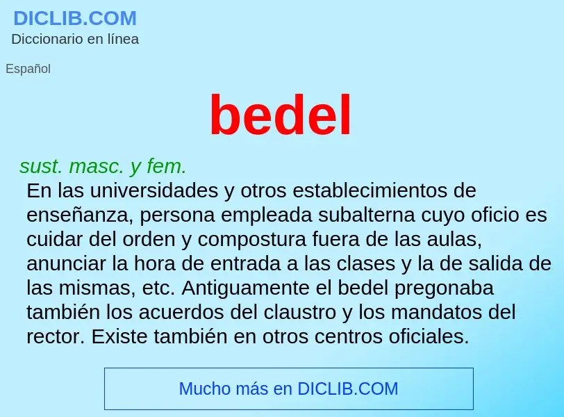 O que é bedel - definição, significado, conceito