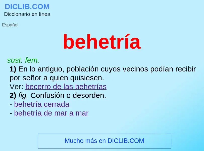 O que é behetría - definição, significado, conceito