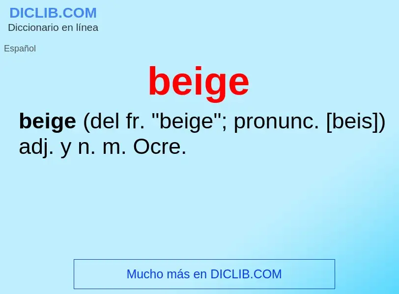 ¿Qué es beige? - significado y definición