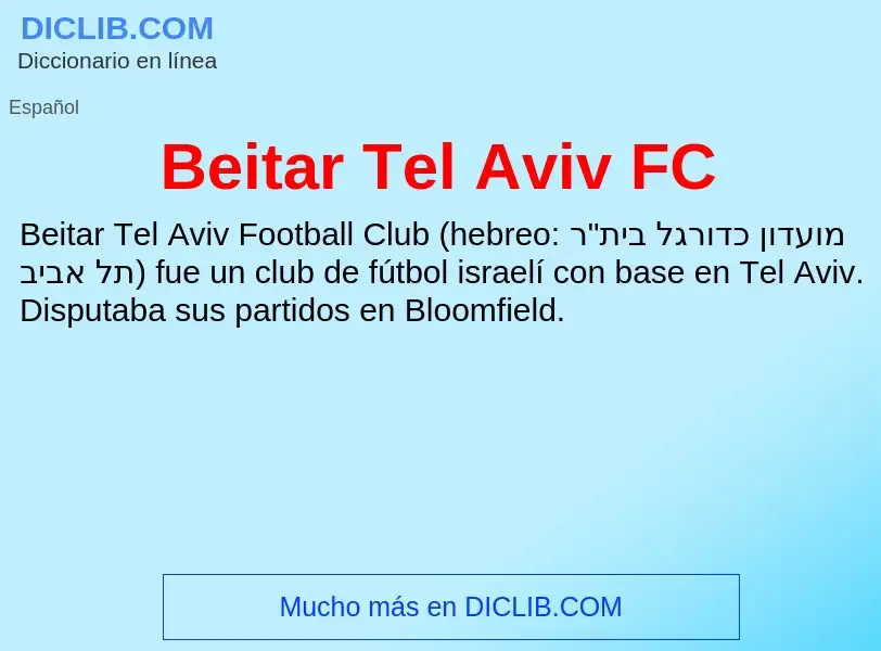 Wat is Beitar Tel Aviv FC - definition