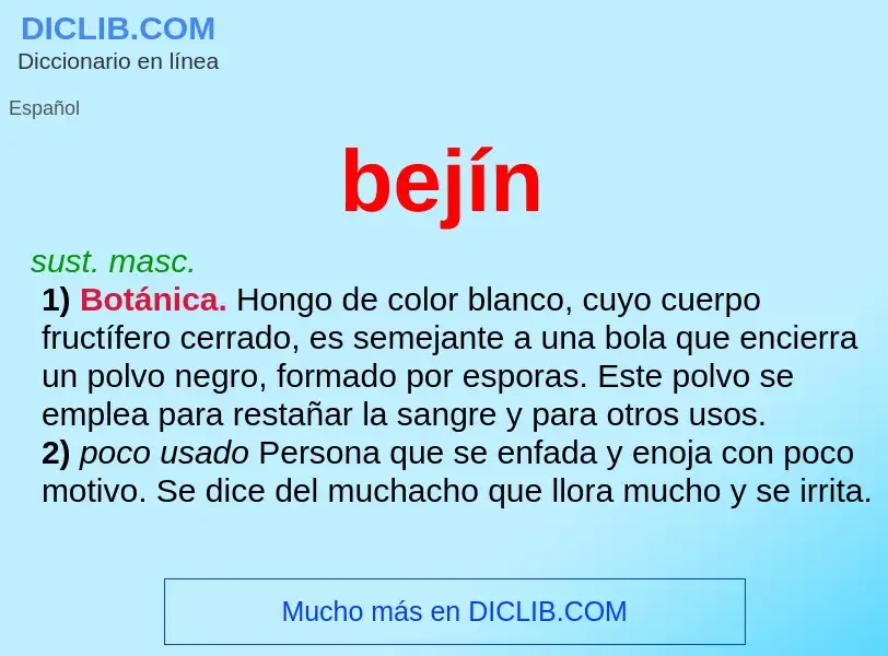 ¿Qué es bejín? - significado y definición