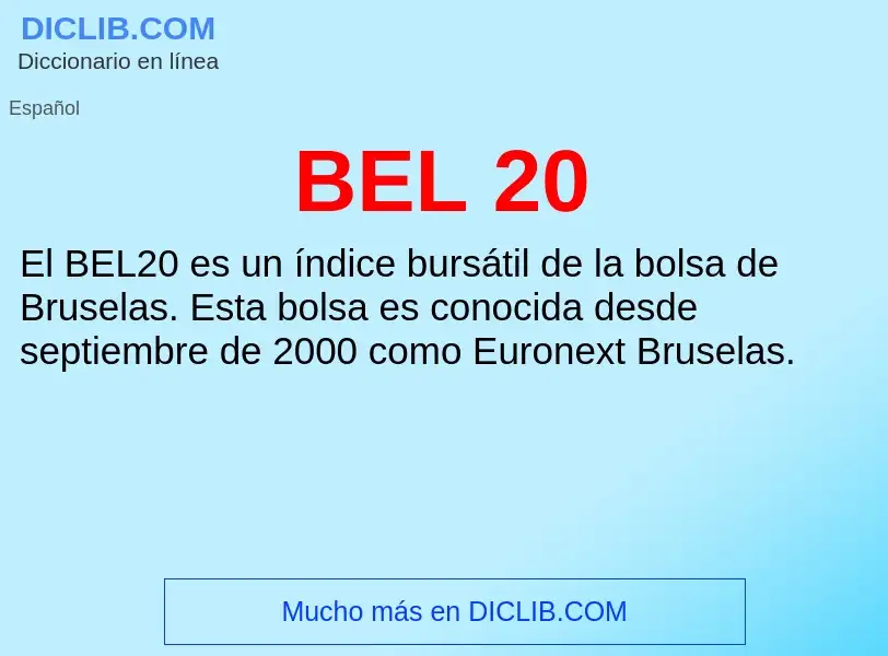 What is BEL 20 - definition