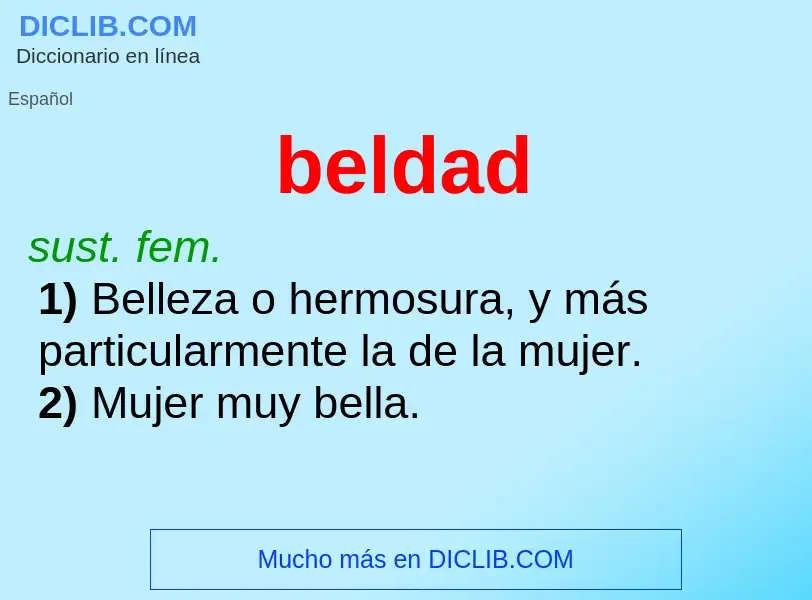 Wat is beldad - definition