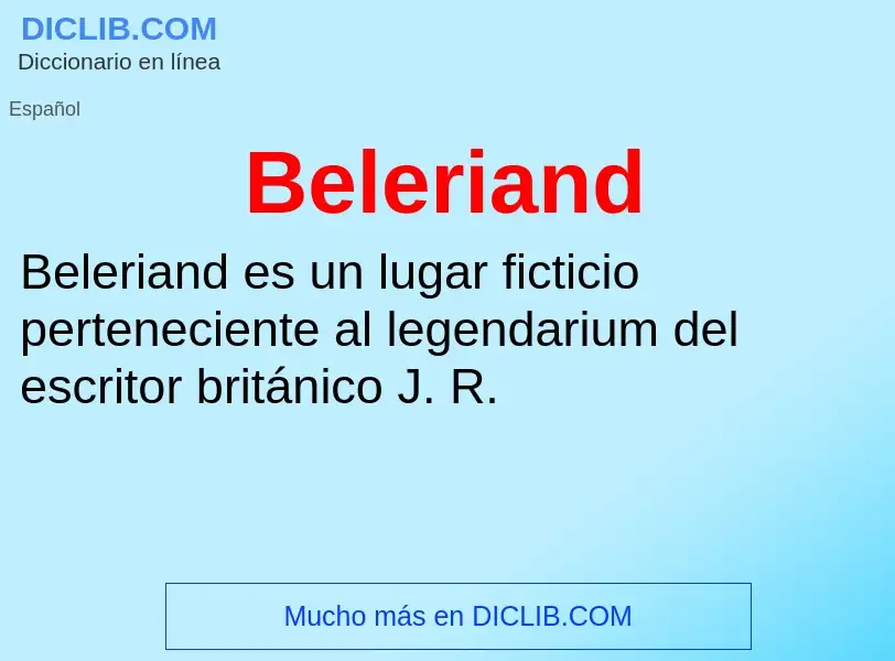 Wat is Beleriand - definition