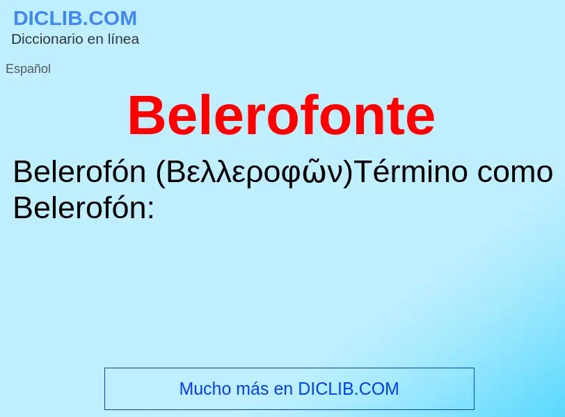 ¿Qué es Belerofonte? - significado y definición