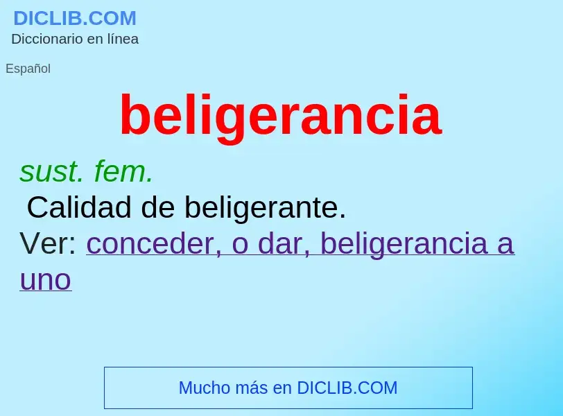 Was ist beligerancia - Definition