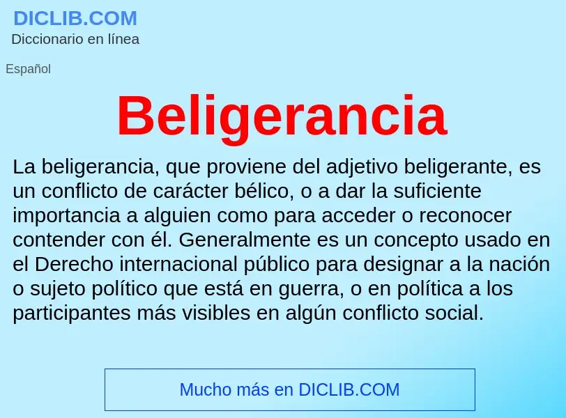 Что такое Beligerancia - определение