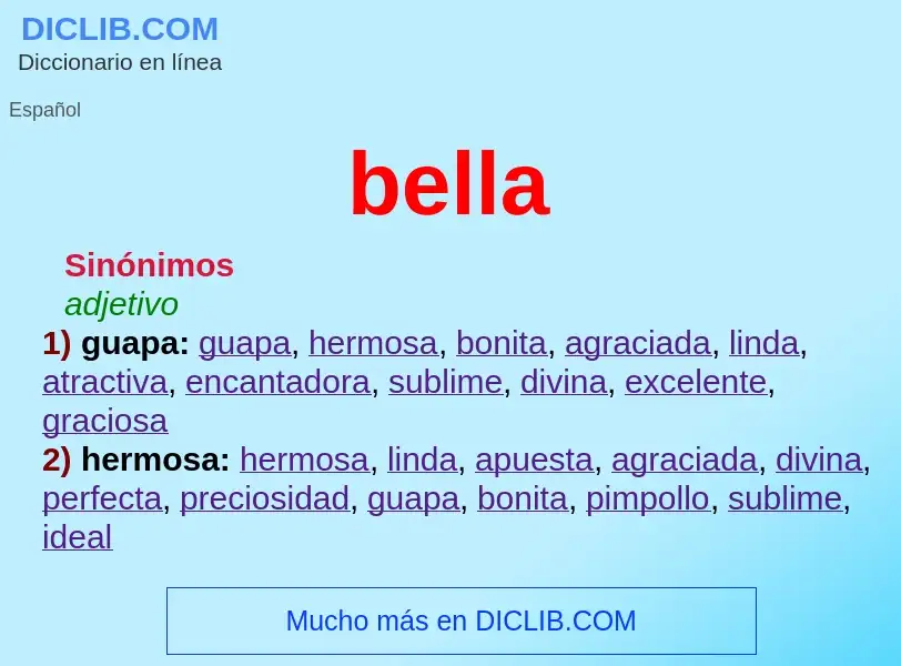 What is bella - meaning and definition