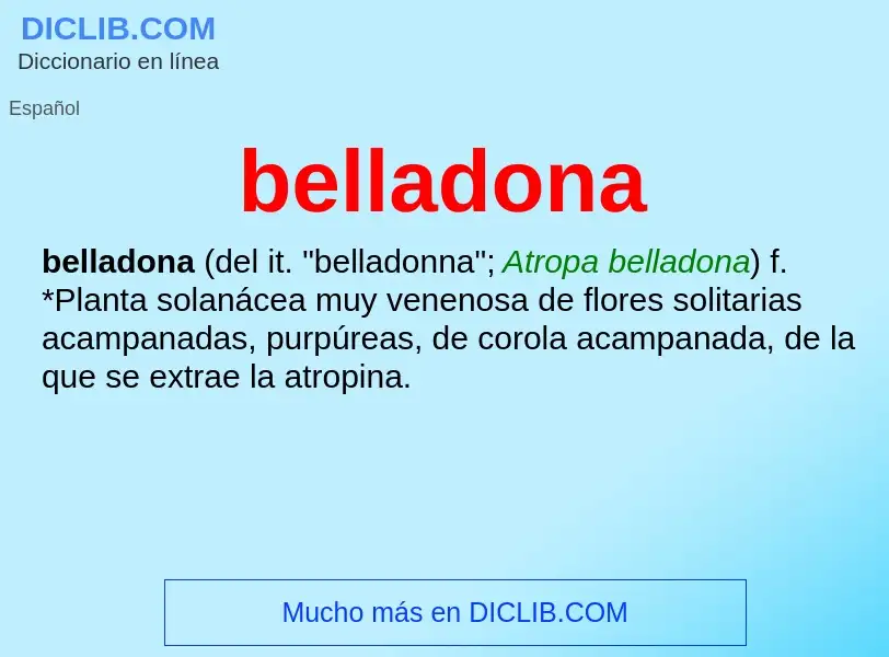 Что такое belladona - определение