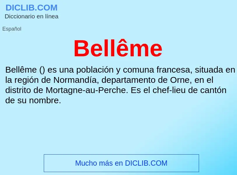 Wat is Bellême - definition