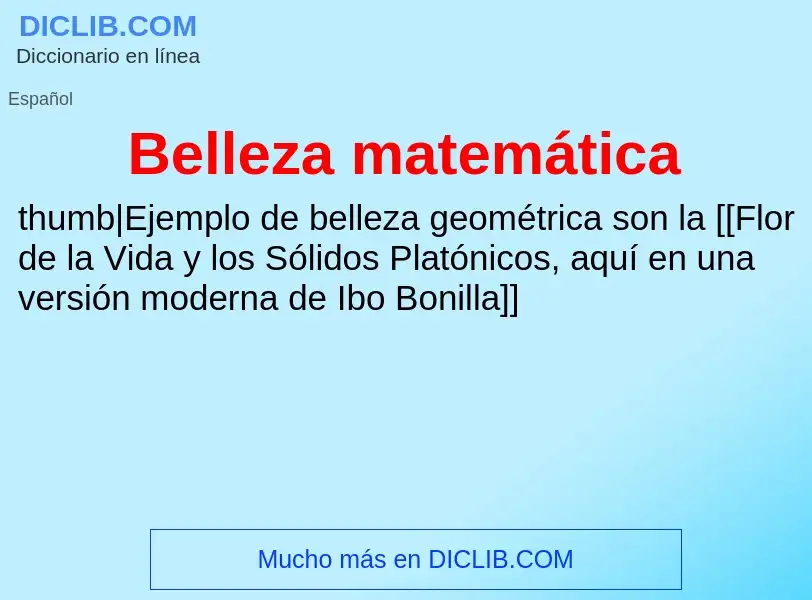 What is Belleza matemática - meaning and definition