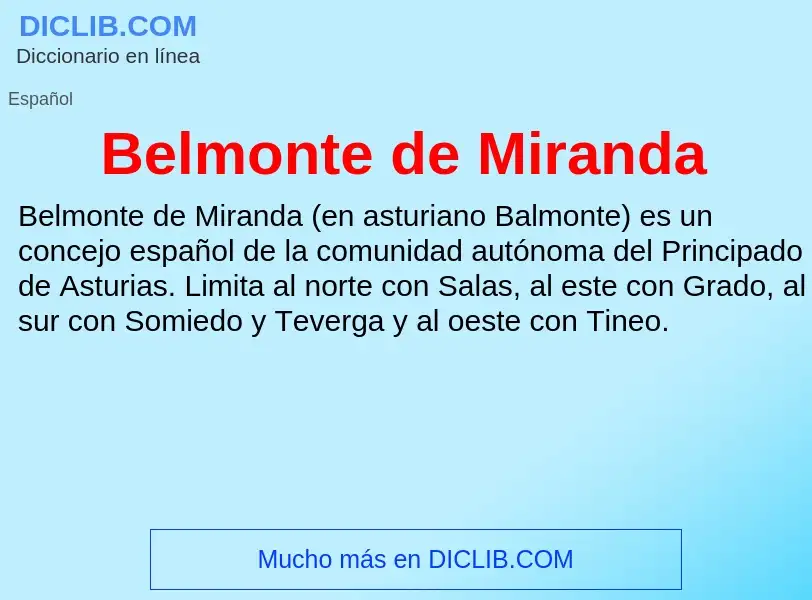 O que é Belmonte de Miranda - definição, significado, conceito