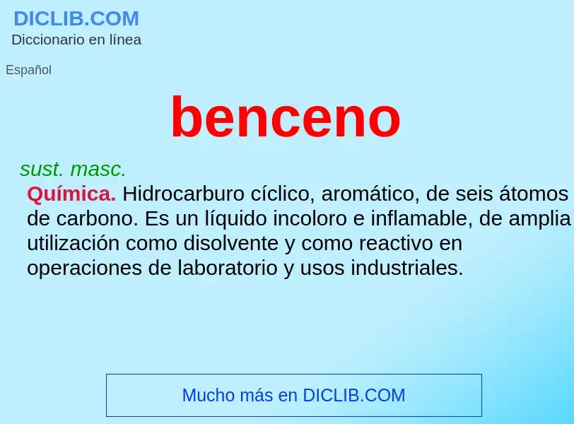 ¿Qué es benceno? - significado y definición