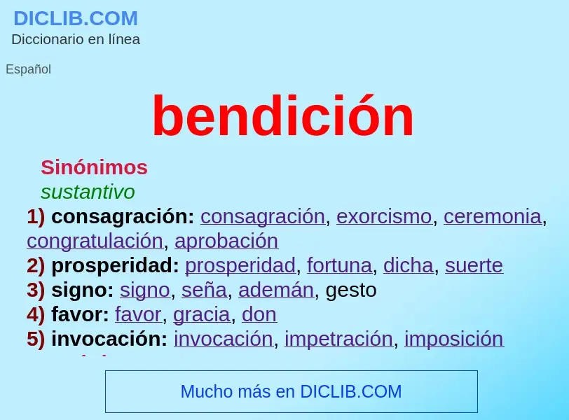 Wat is bendición - definition