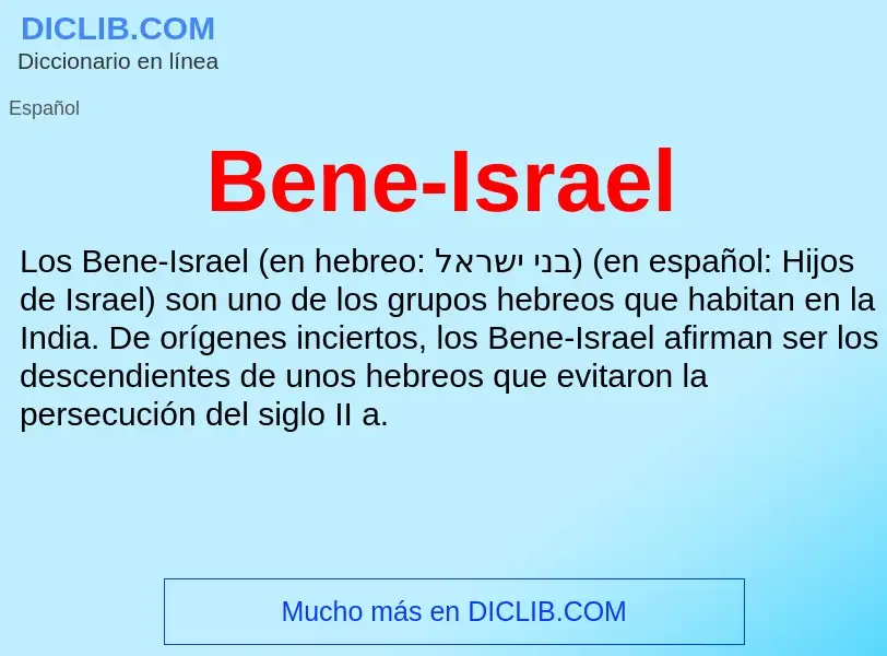 Wat is Bene-Israel - definition