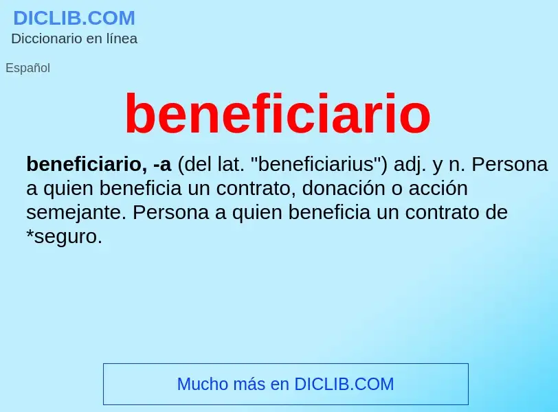 What is beneficiario - meaning and definition